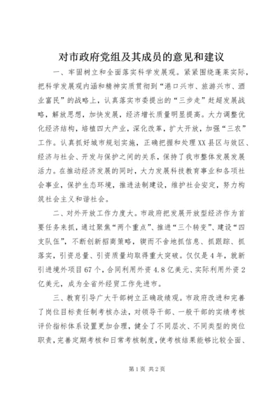 对市政府党组及其成员的意见和建议 (3).docx