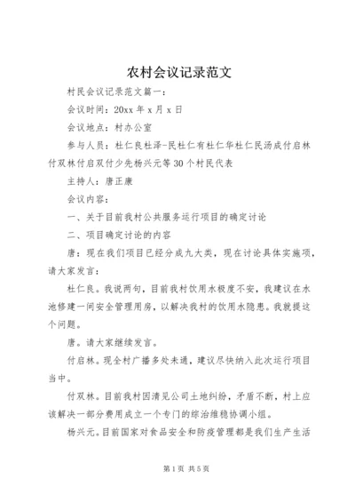 农村会议记录范文.docx