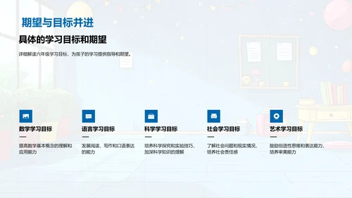 六年级学习目标PPT模板