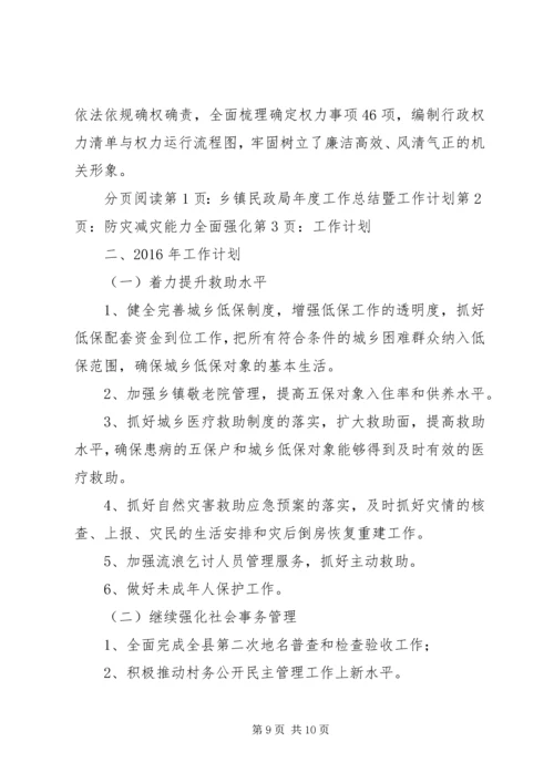 乡镇民政局年度工作总结暨工作计划.docx