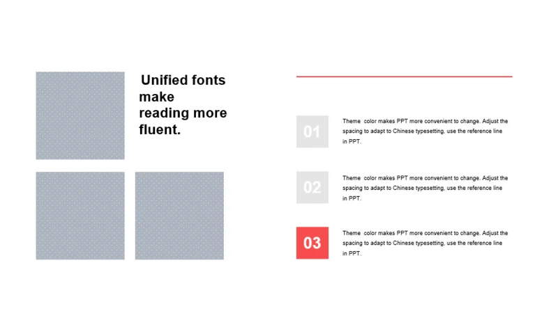 红色矩形扁平3项PPT列表