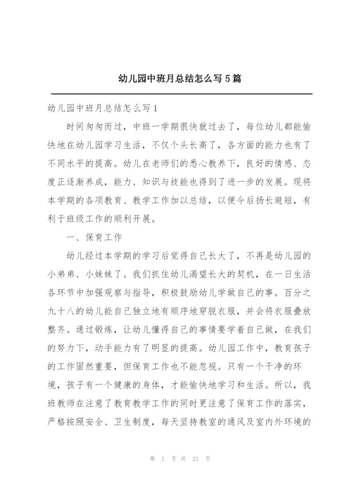 幼儿园中班月总结怎么写5篇.docx