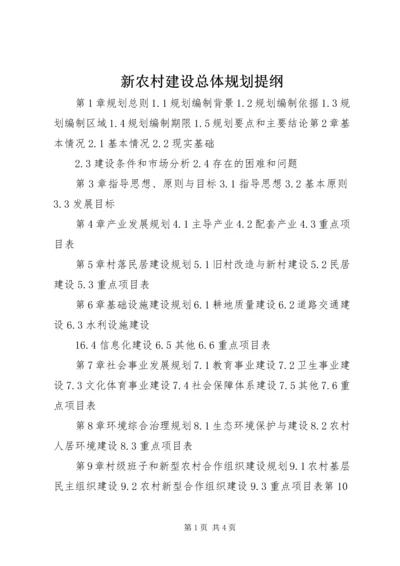 新农村建设总体规划提纲.docx