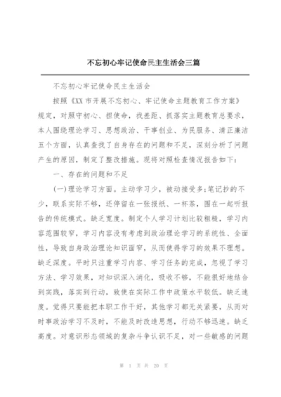 不忘初心牢记使命民主生活会三篇.docx