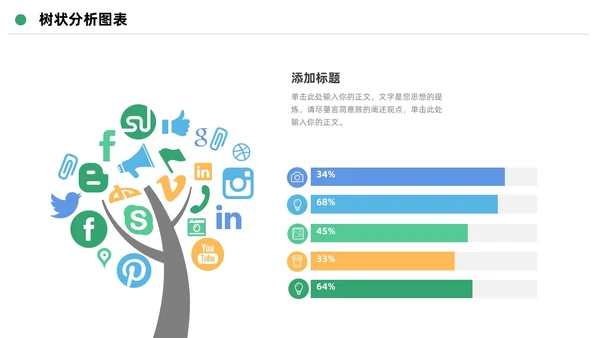 扁平简约可视化树状数据分析图表PPT