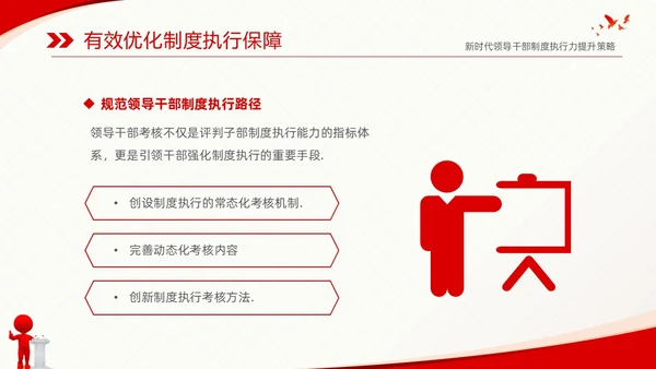 红色简约党建党课新时代领导干部制度执行力提升策略课件PPT