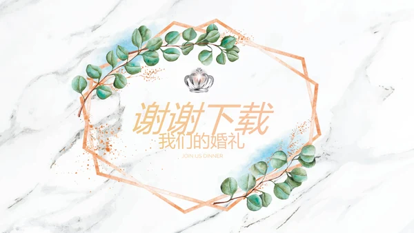 唯美花嫁小清新LED婚礼舞台开场片头相册动态PPT模板