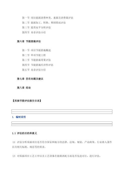 床插项目节能评估报告模板.docx
