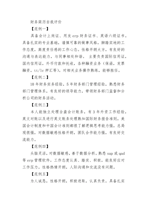 财务出纳自我评价.docx