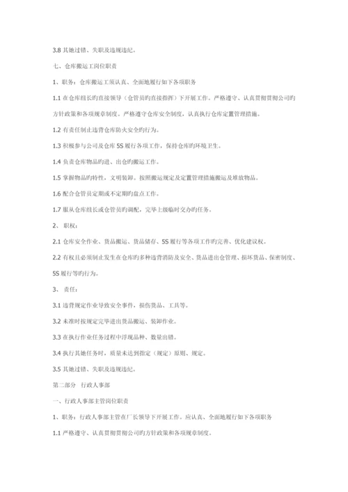 工厂各岗位基本职责汇编.docx