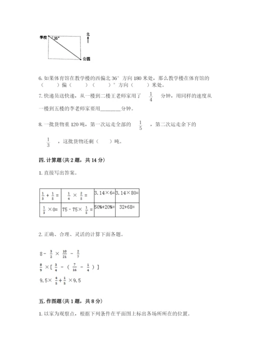 人教版六年级上册数学期中考试试卷精品【突破训练】.docx