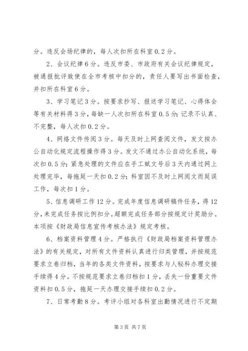 财政局岗位考核指导方案.docx