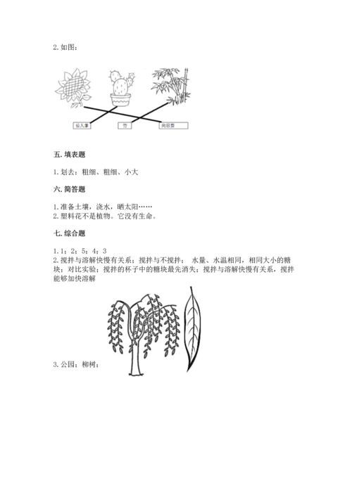 教科版科学一年级上册第一单元《植物》测试卷及参考答案【a卷】.docx