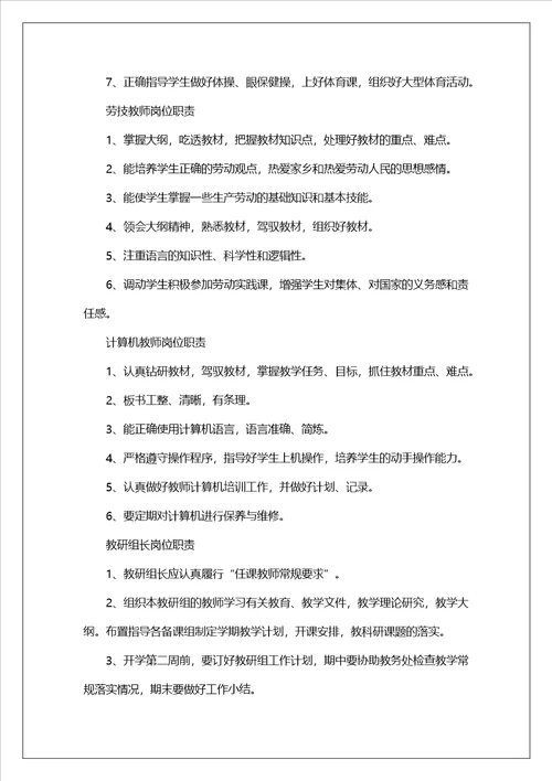 教师岗位职责情况小结共11篇