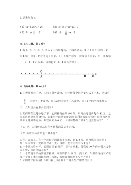 北师大版六年级数学下学期期末测试题带答案（考试直接用）.docx