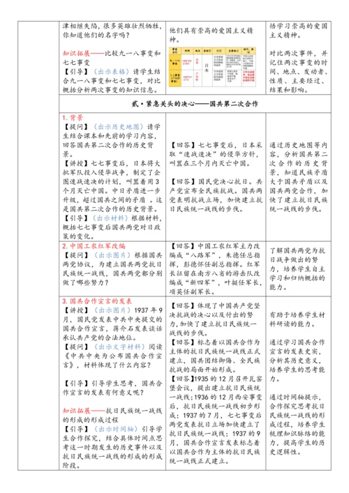 第19课 七七事变与全民族抗战（教案）-【课堂无忧】新课标同步核心素养课堂
