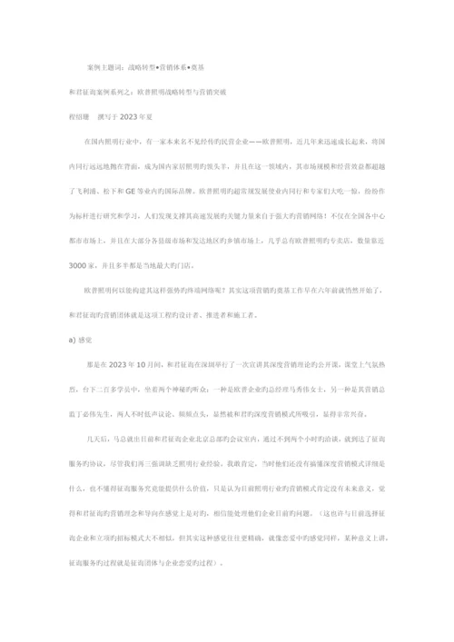 欧普照明战略转型和营销体系建设.docx