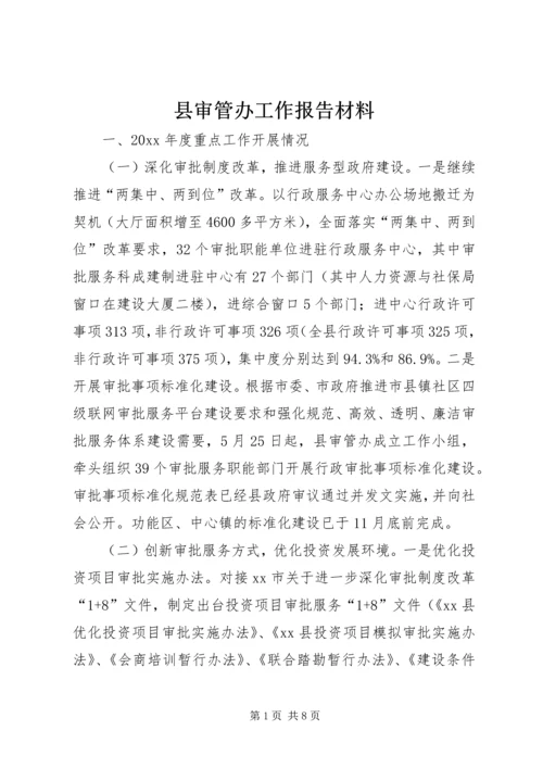 县审管办工作报告材料.docx