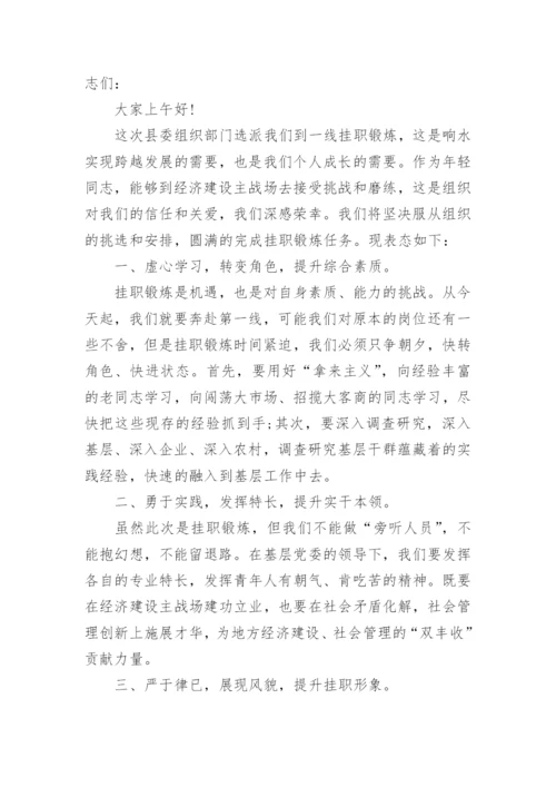 挂职干部座谈会表态发言稿.docx