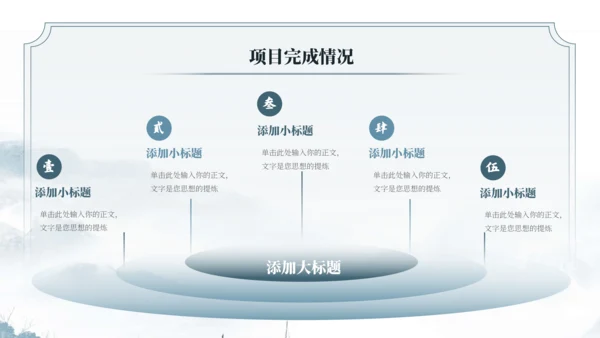 浅墨色中国风项目汇报PPT模板