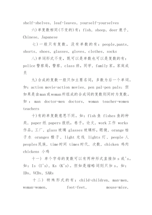 七年级英语语法知识点归纳总结人教版.docx