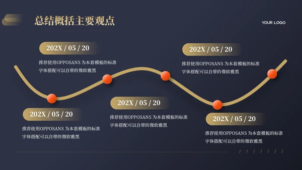 蓝色简约风汇报通用PPT模板