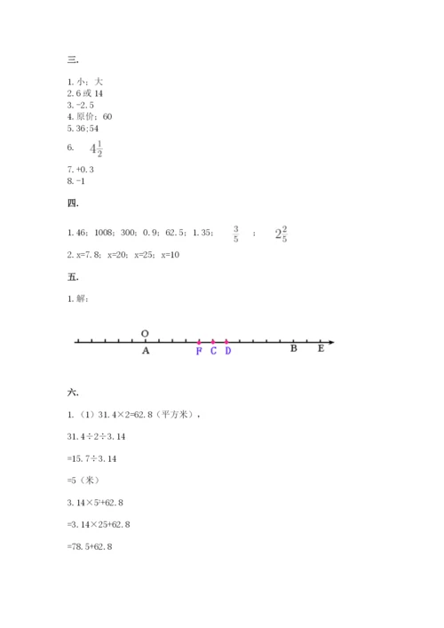 小学毕业班数学检测卷带答案（名师推荐）.docx