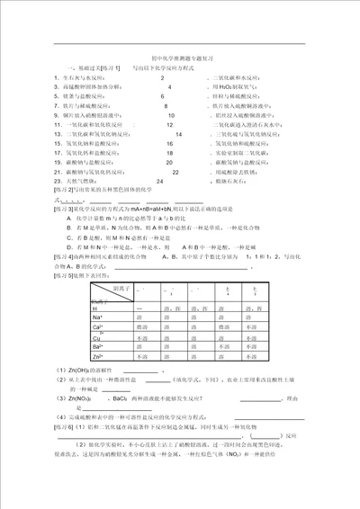 完整word版浙教版科学化学推断题专题复习精选