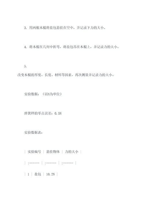 有关力的物理实验报告