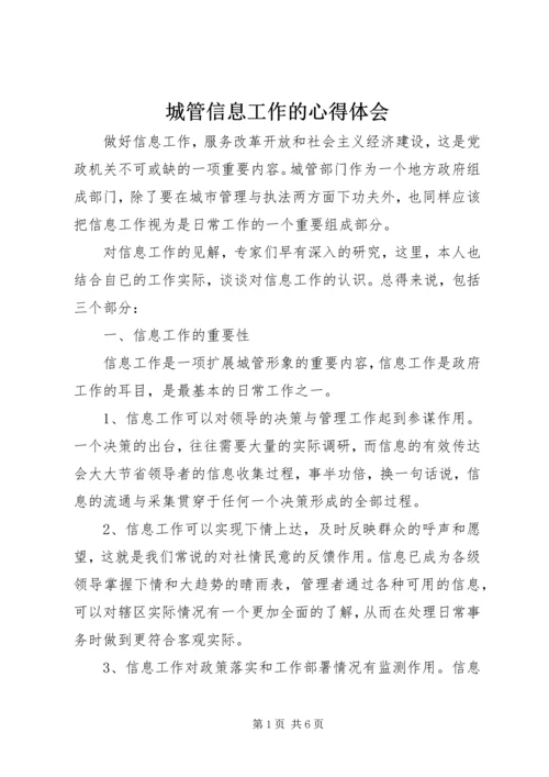 城管信息工作的心得体会.docx