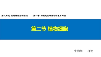 2.1.2 植物细胞（同步课件）-2023-2024学年七年级生物上册同步精品课堂（人教版）(共28