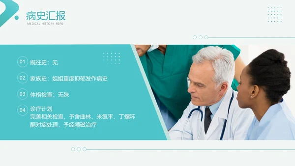 绿色简约风医学医药焦虑症护理查房工作汇报PPT
