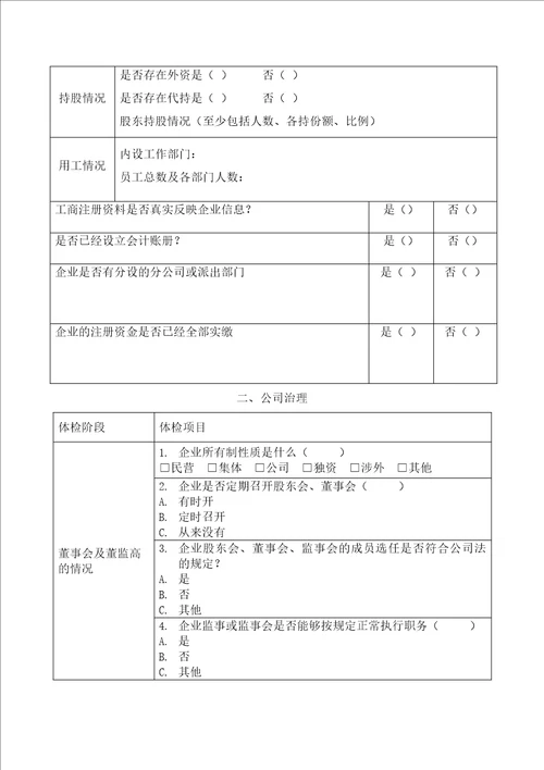 民营企业法治体检项目表图文稿