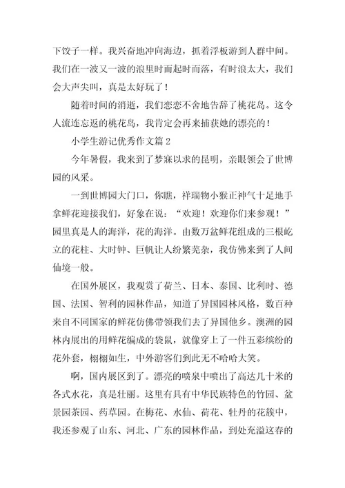 2024年小学生游记优秀作文大全