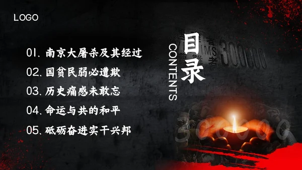 深色简约南京大屠杀PPT模板宣传PPT动态PPT国家公祭日