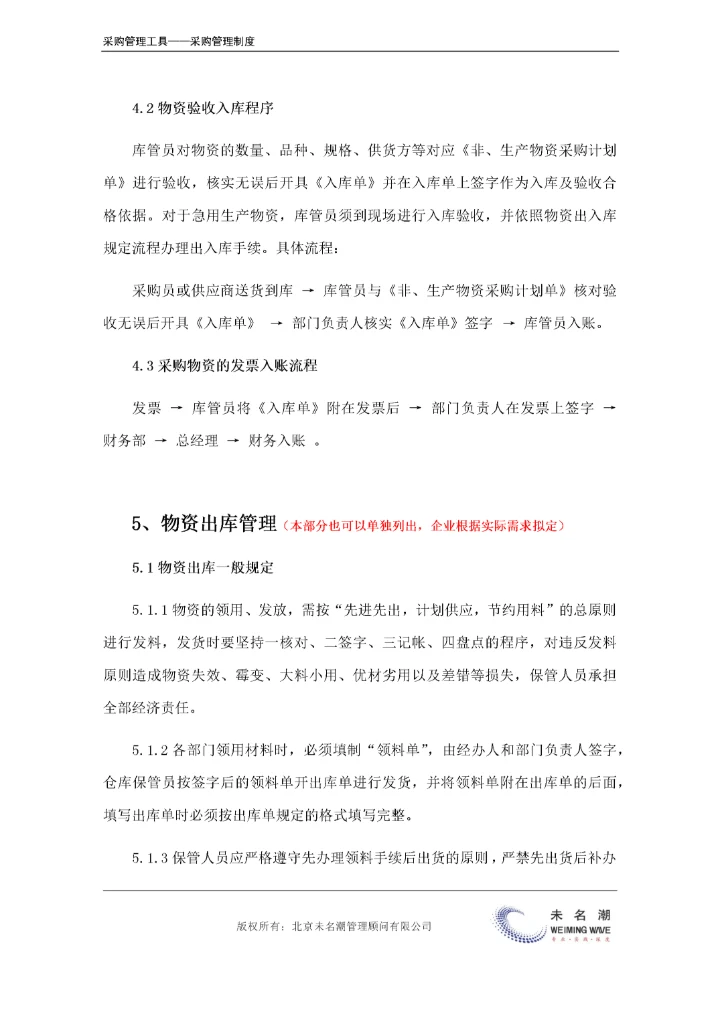 物资采购及出入库管理制度.doc.docx