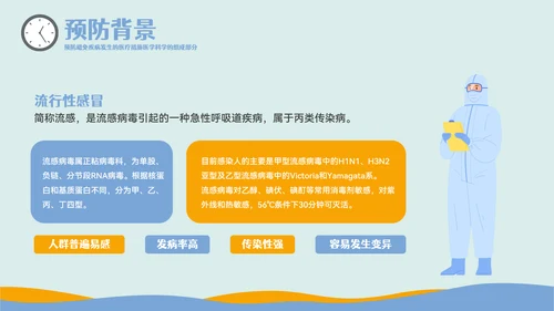 疾病防控主题教育预防流感PPT模板