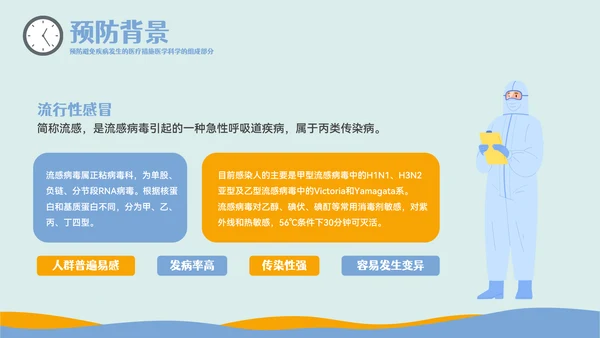 疾病防控主题教育预防流感PPT模板