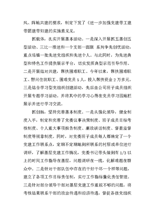 开展基层党组织建设工作自查报告