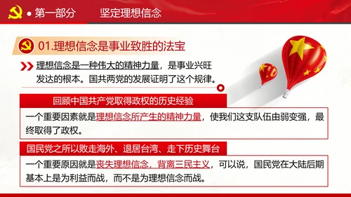 坚定理想信念忠诚履行职责书记党课PPT