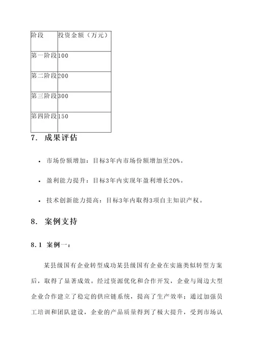 县级国有企业转型方案