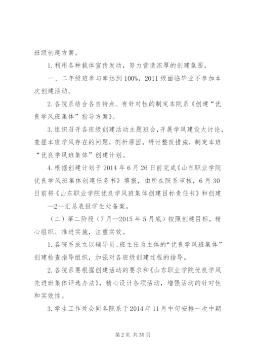 山东职业学院优良学风班集体创建活动实施方案.docx