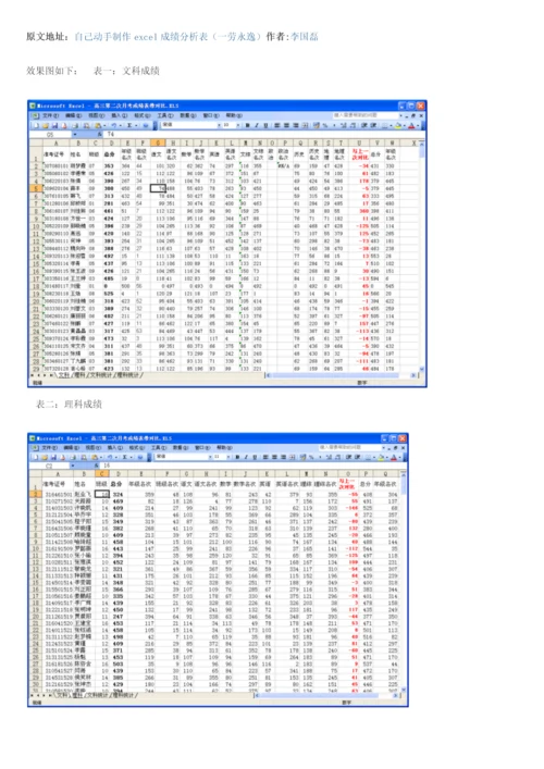 最新自己动手制作excel成绩分析表转.docx