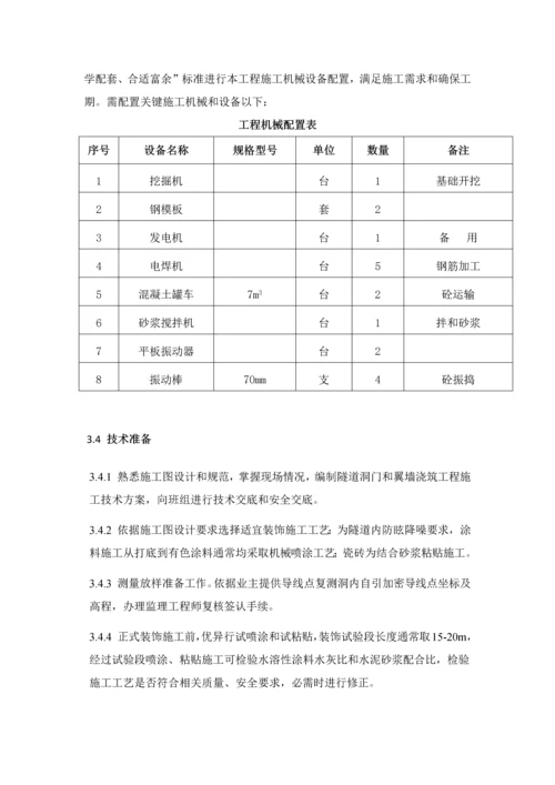 洋心隧道洞门和翼墙的浇筑综合标准施工核心技术专业方案.docx