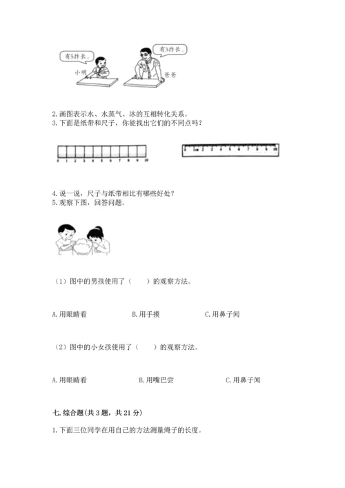 教科版一年级上册科学期末测试卷重点班.docx