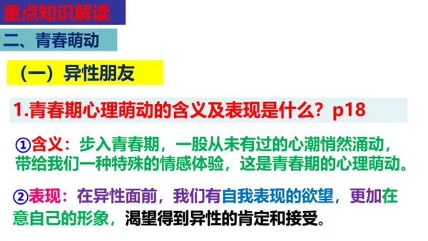 第二课 青春的心弦复习课件（22张）