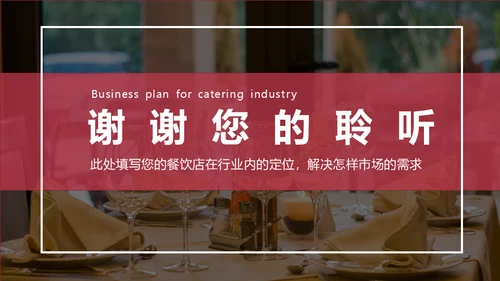 餐饮行业商业计划书通用PPT模板