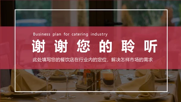 餐饮行业商业计划书通用PPT模板