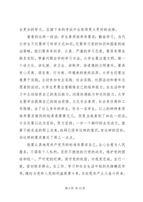 思想汇报格式：志存高远，努力学习.docx