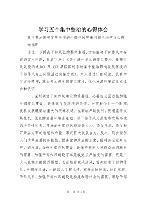 学习五个集中整治的心得体会 (3).docx